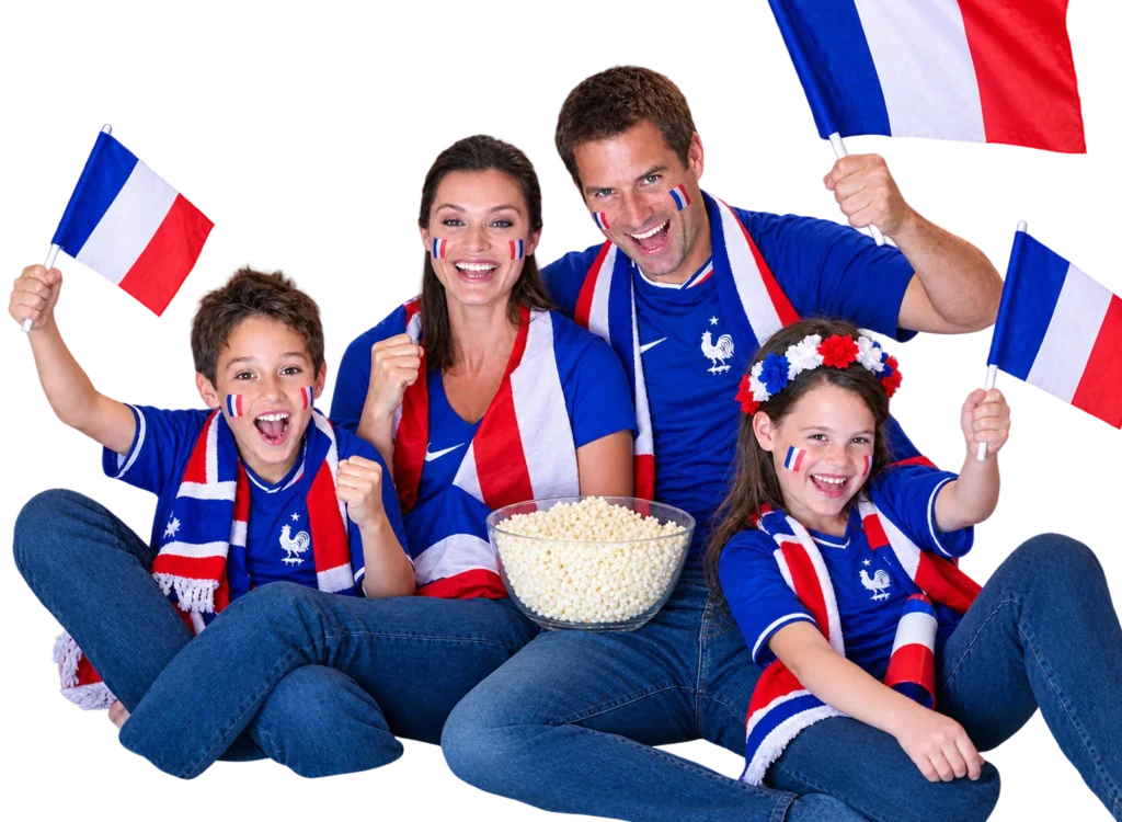 Pure IPTV en France famille française regardant la télévision